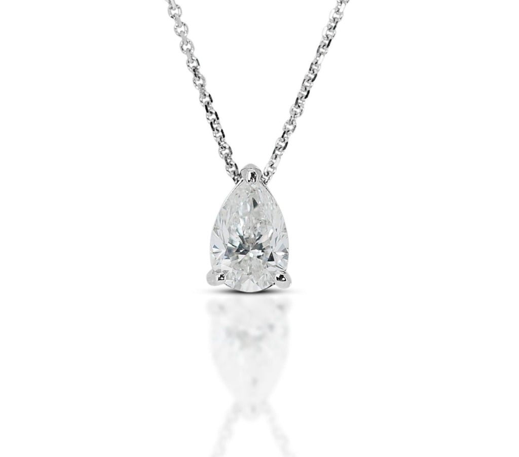 Collana punto luce in oro e diamante naturale pera 0.55ct