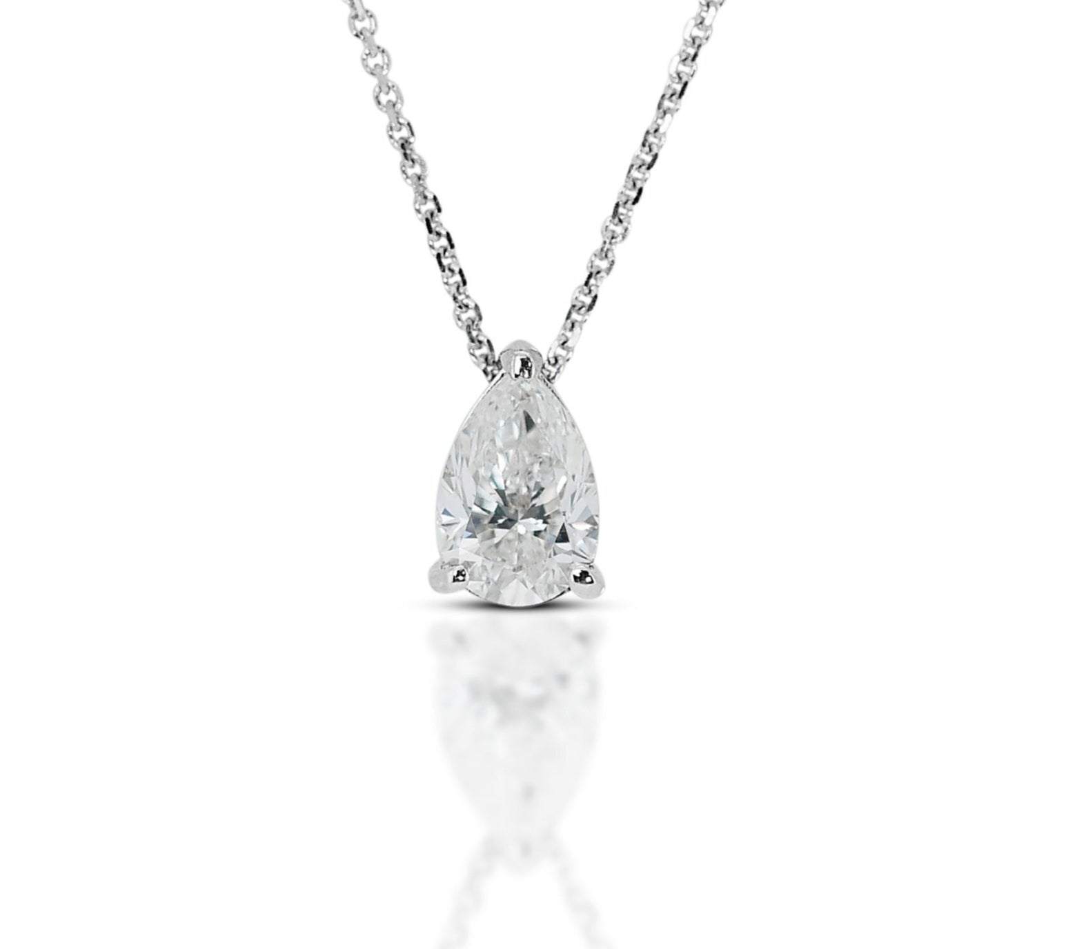 Collana punto luce in oro e diamante naturale pera 0.55ct