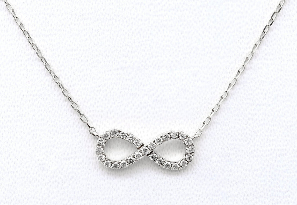 Collana con ciondolo - 18k bianco 0.21ct. tw. Diamante (Naturale)