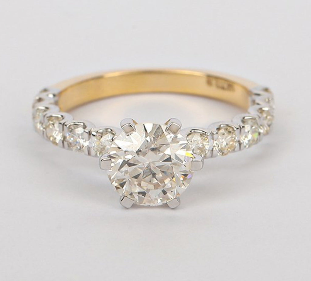 Anello di fidanzamento - 18k Oro giallo - 2.18ct. tw. Diamante (Naturale) - Diam