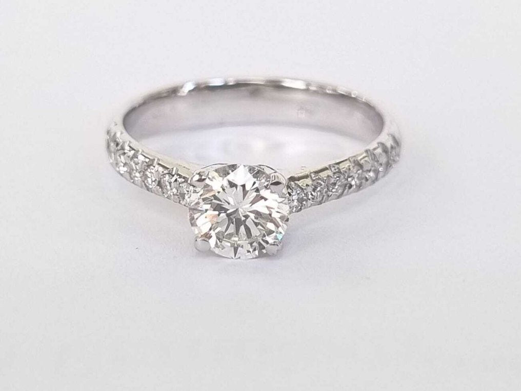 Anello di fidanzamento - 18 carati Oro bianco - 0.97ct. tw. Diamante (Naturale) - Diamante