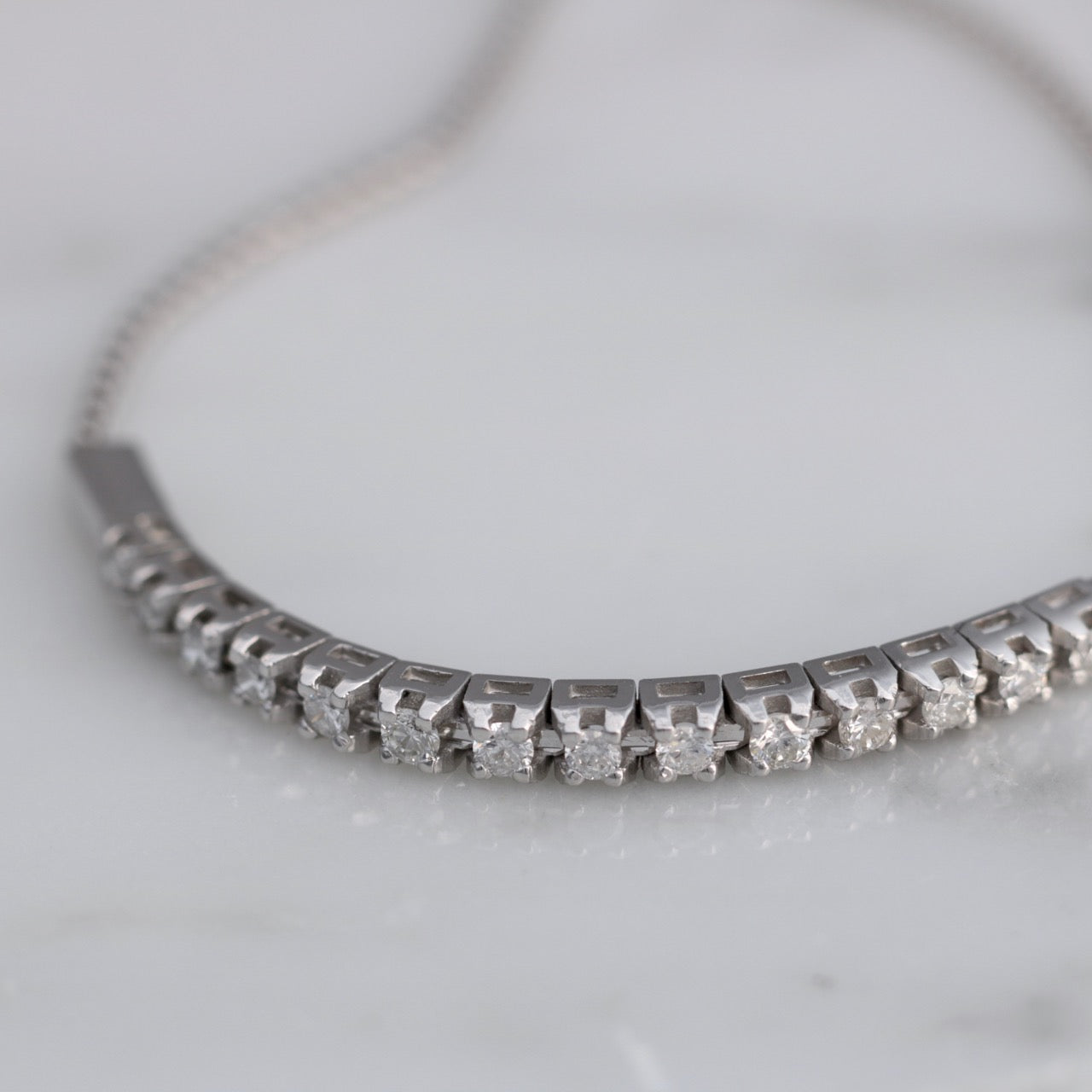 Bracciale Mezza  tennis - 18 carati Oro Bianco - 1.00ct. tw. Diamante (Naturale)