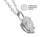 Collana  in oro 18k e diamante naturale pera certificato IGI 1.00ct D IF