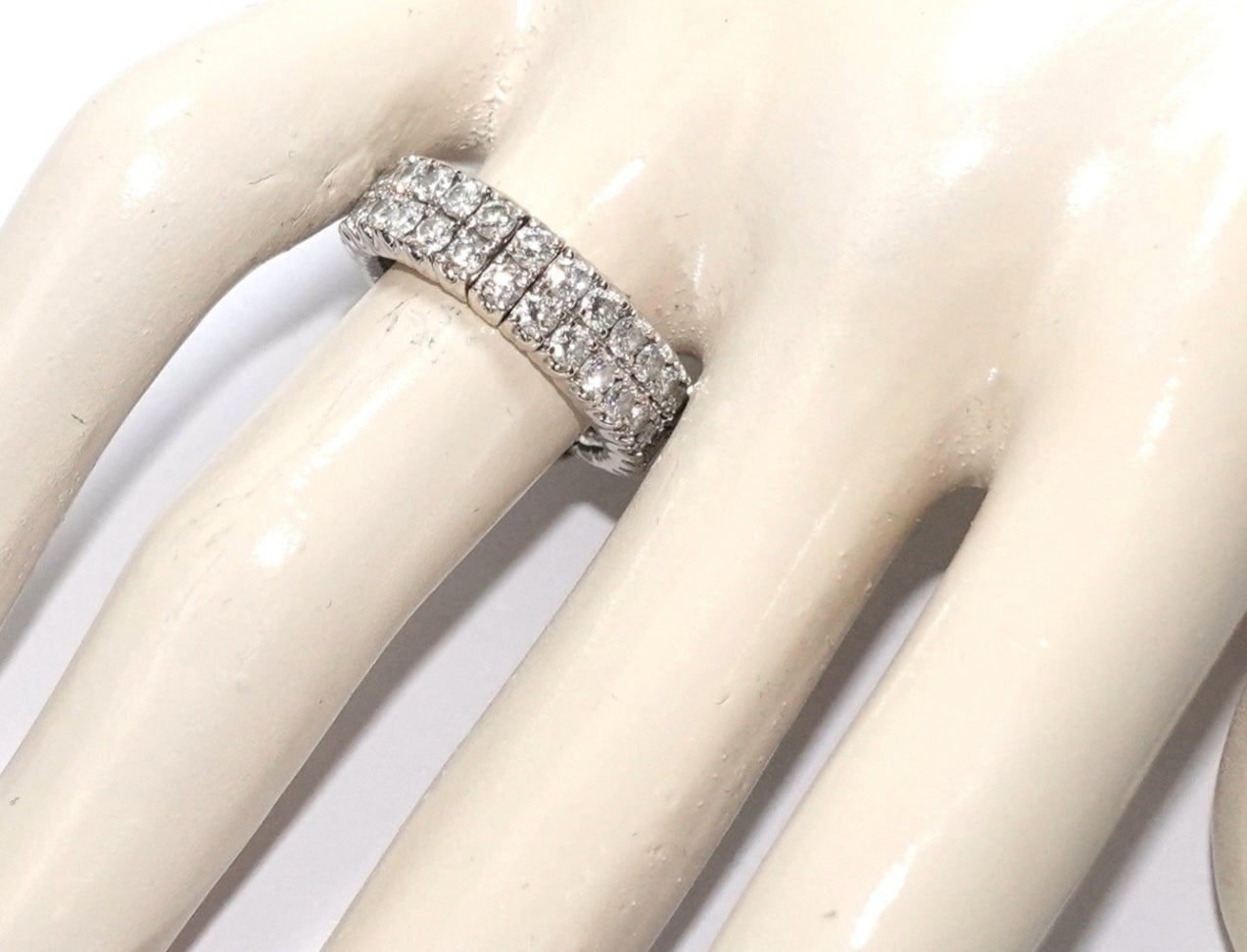 Anello - 18 carati Oro bianco - 3.08ct. tw. Diamante (Naturale) - Diamante -