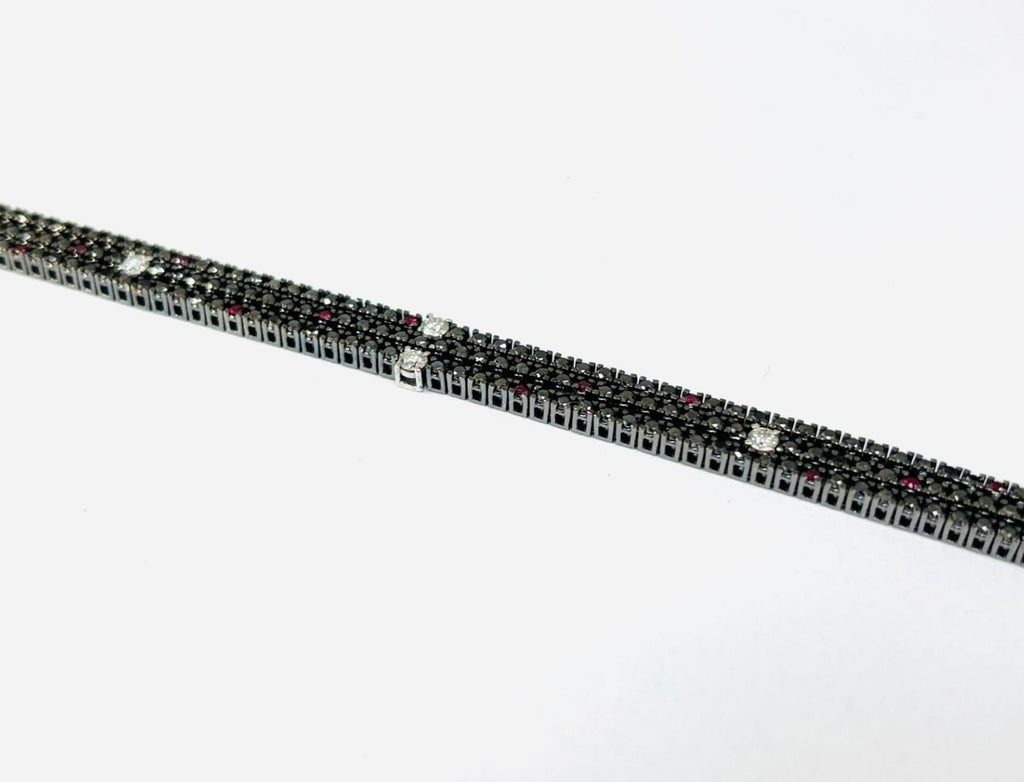 Bracciale tennis in oro bianco e diamanti naturali 9.60ct