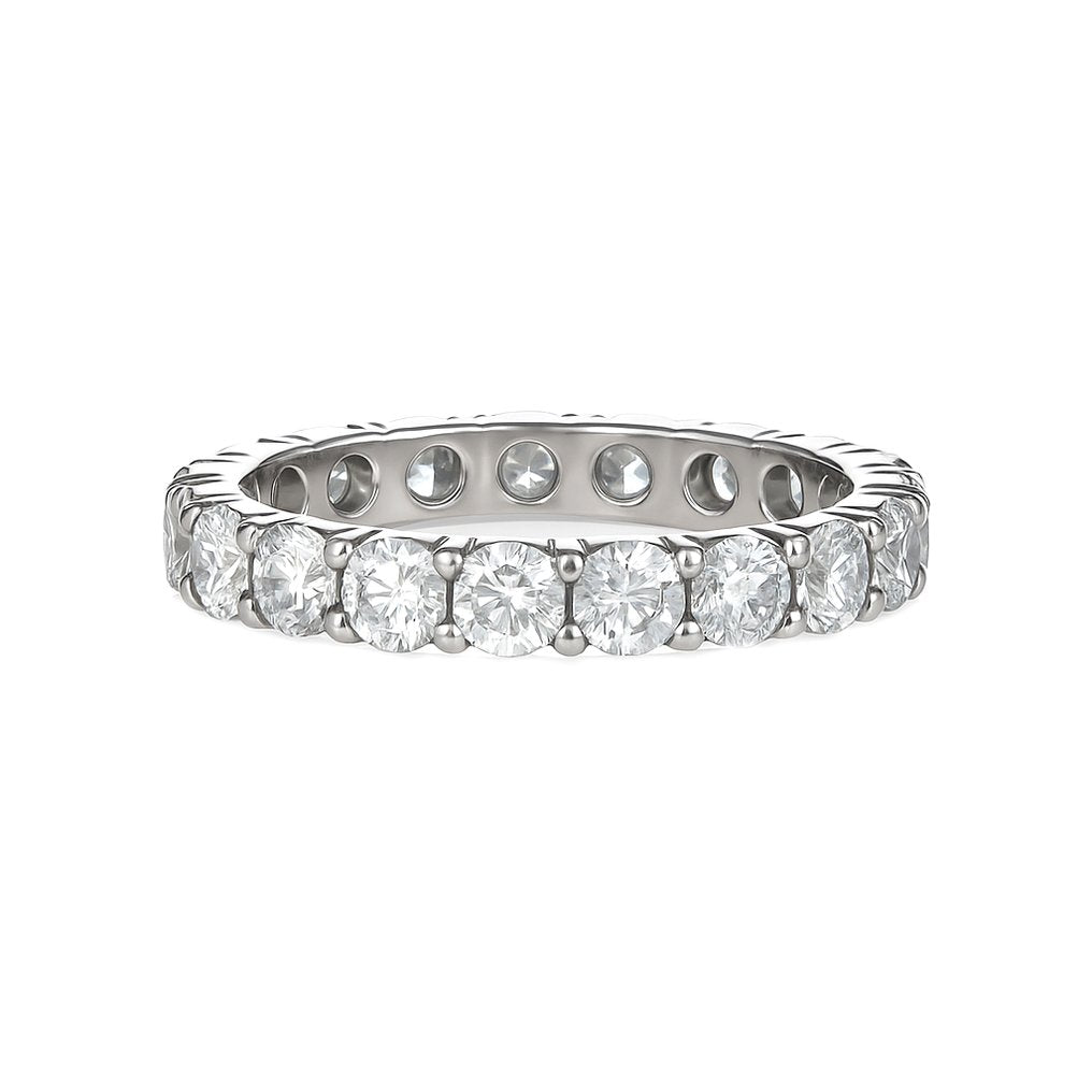 Anello Riviera - 18 carati Oro bianco - 3.40ct. tw. Diamante (Naturale)