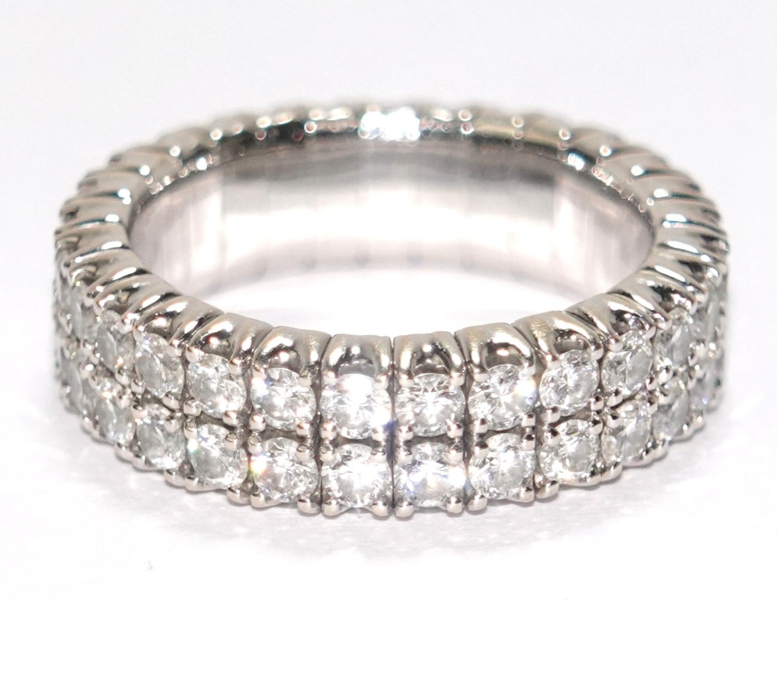 Anello - 18 carati Oro bianco - 3.08ct. tw. Diamante (Naturale) - Diamante -