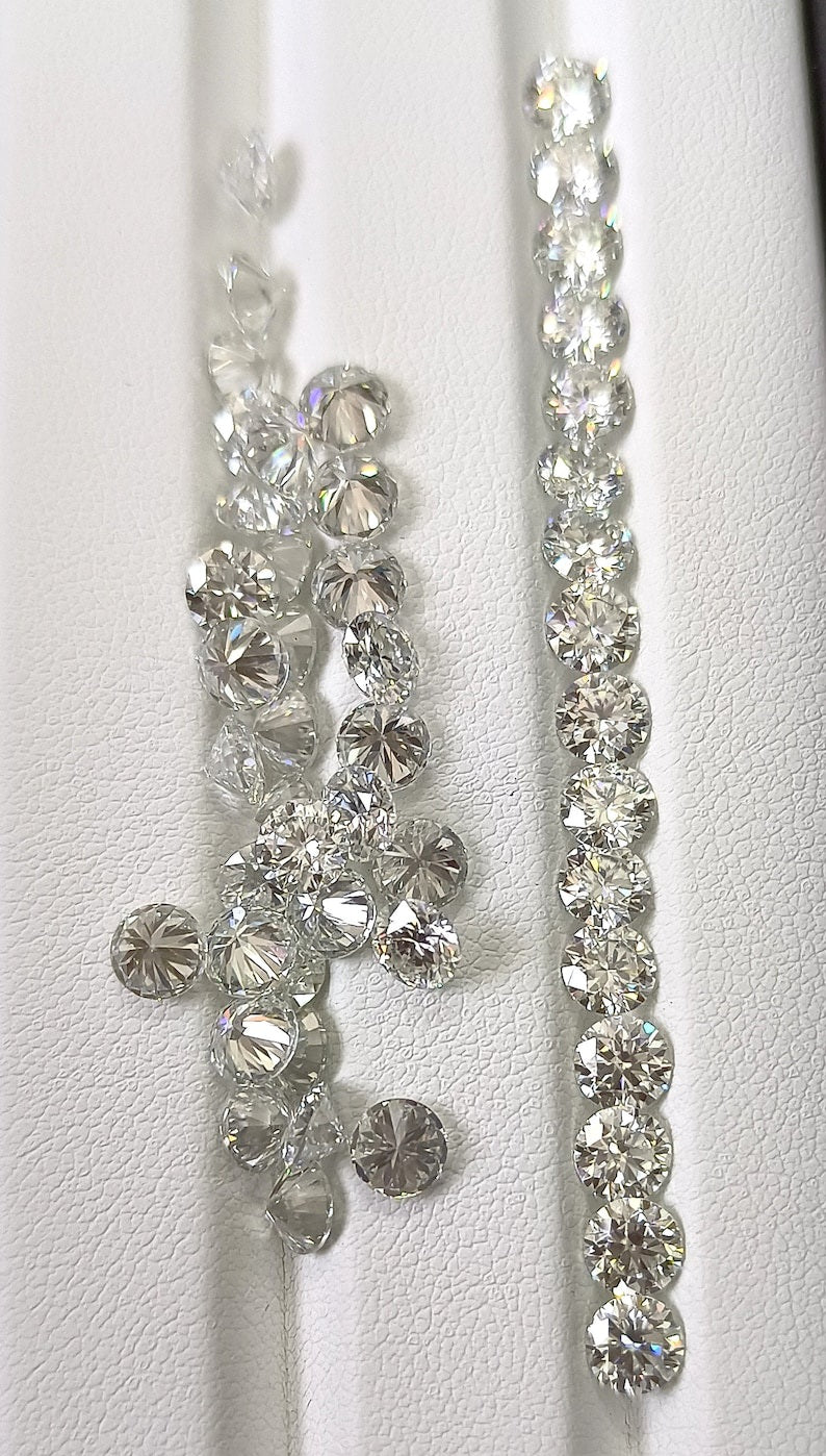 lotto 1ct diamante naturale da 2 mm Colore D VVS1