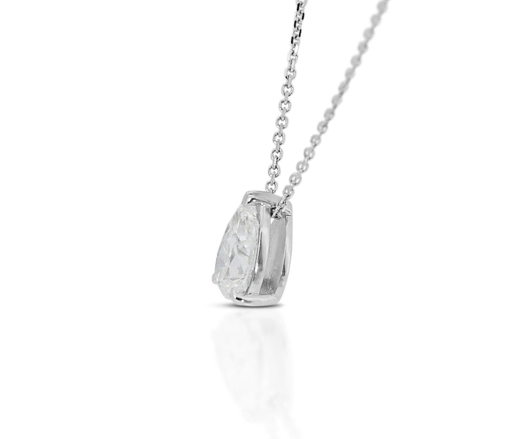 Collana punto luce in oro e diamante naturale pera 0.24ct