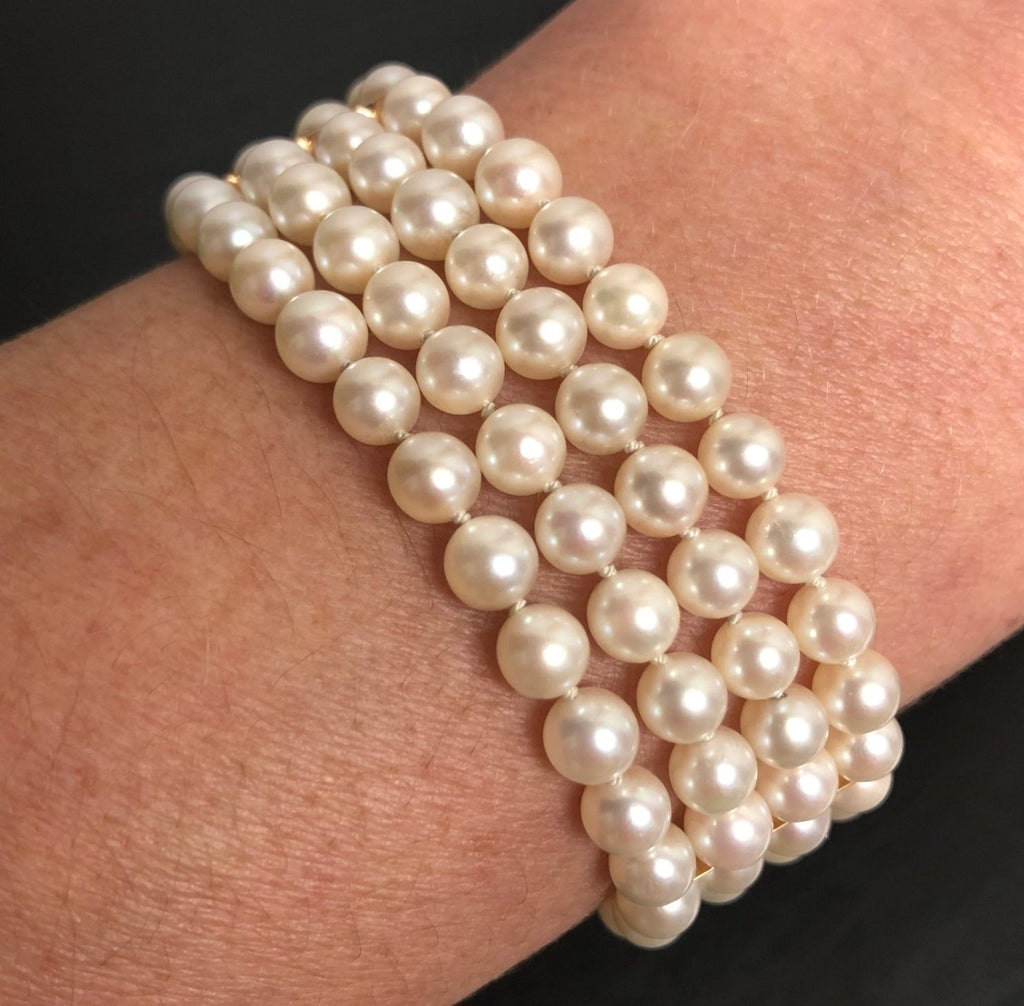 Bracciale in oro 18k e perle naturale akoya