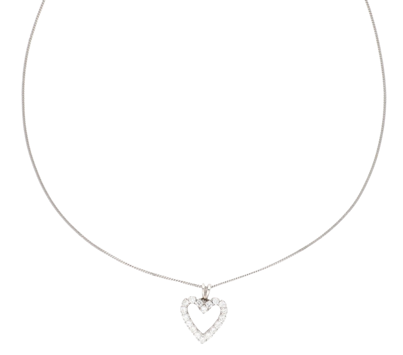 Collana cuore in oro e diamanti naturali 0.54ct