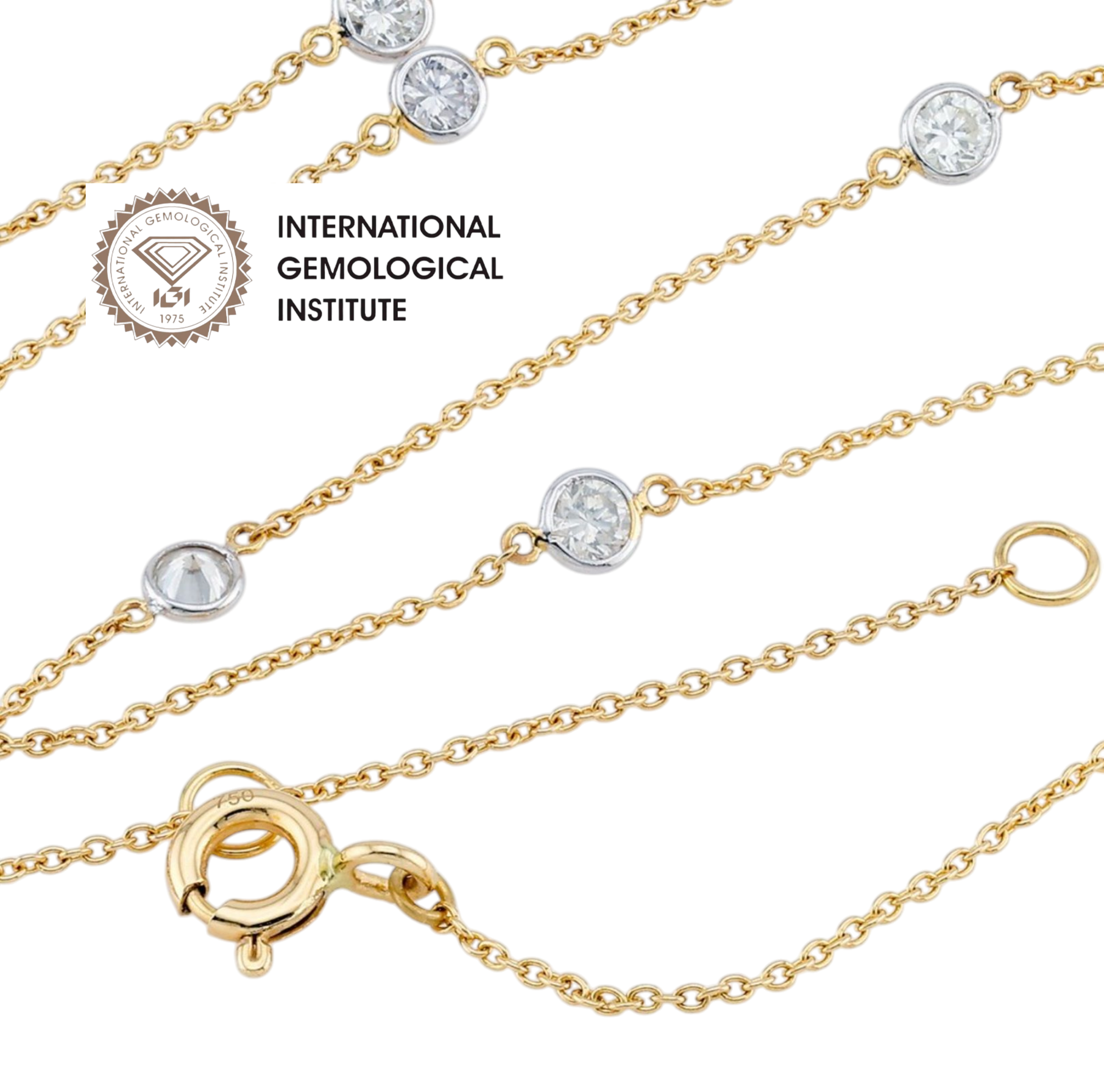 Collana in oro giallo 18k e diamanti naturali  1.40 ct