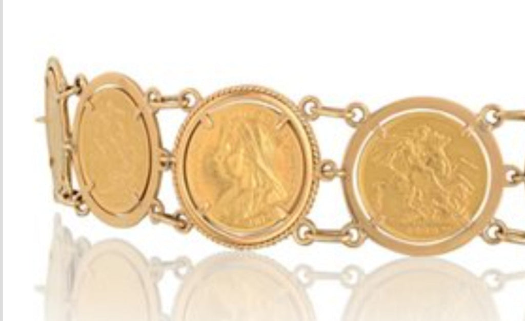 Bracciale in oro giallo  con 7 sterline 22k