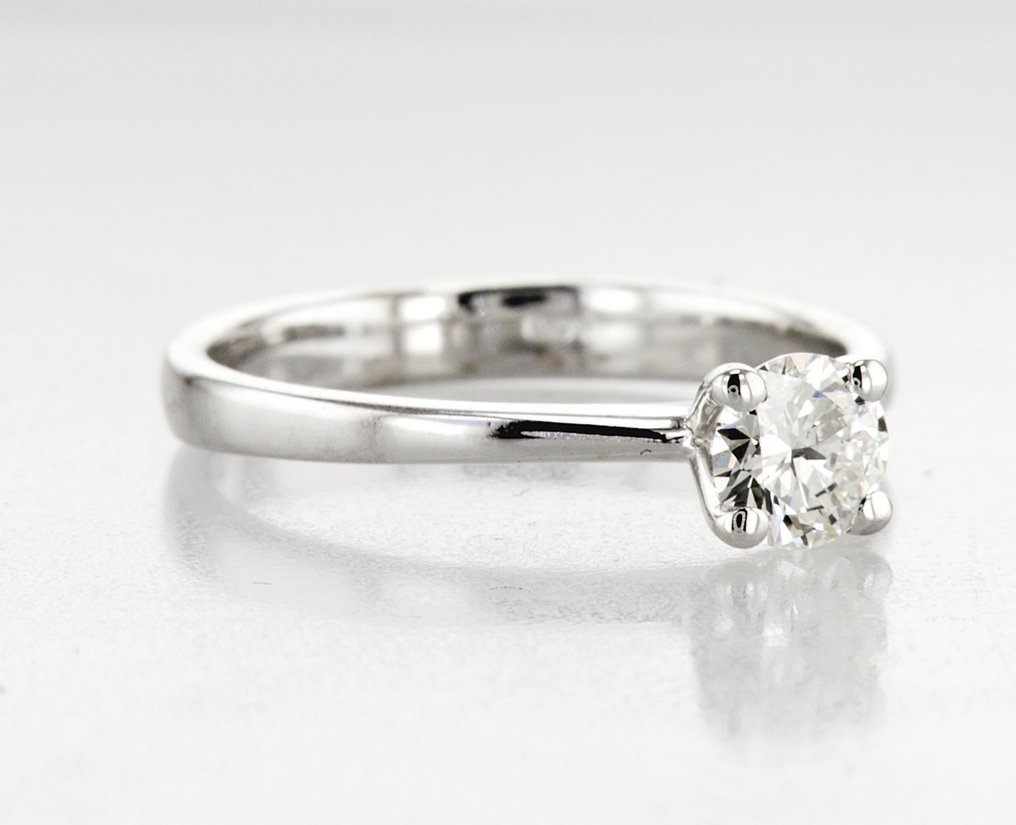 Anello Solitario - 18carati Oro bianco - 0.43ct. tw. Diamante (Naturale)