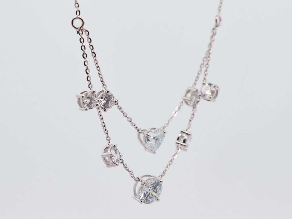 Collana - 18 carati Oro bianco - 3.34ct. tw. Diamante Naturali