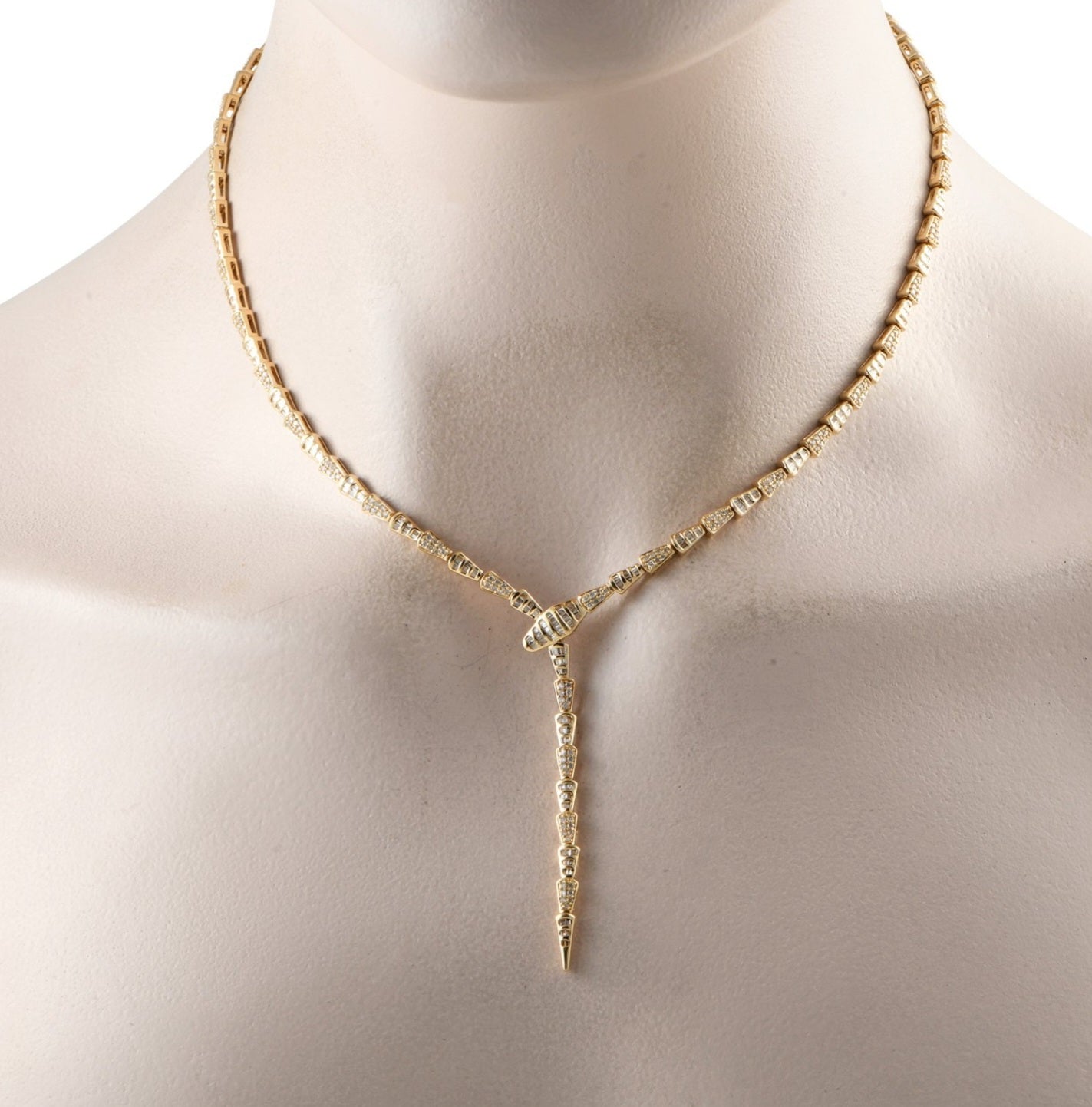 Collana serpente in oro giallo 18k e diamanti naturali 2.50ct