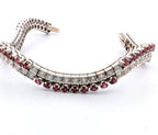 Bracciale tennis in oro bianco e rubino naturali e diamanti naturali 9.00ct