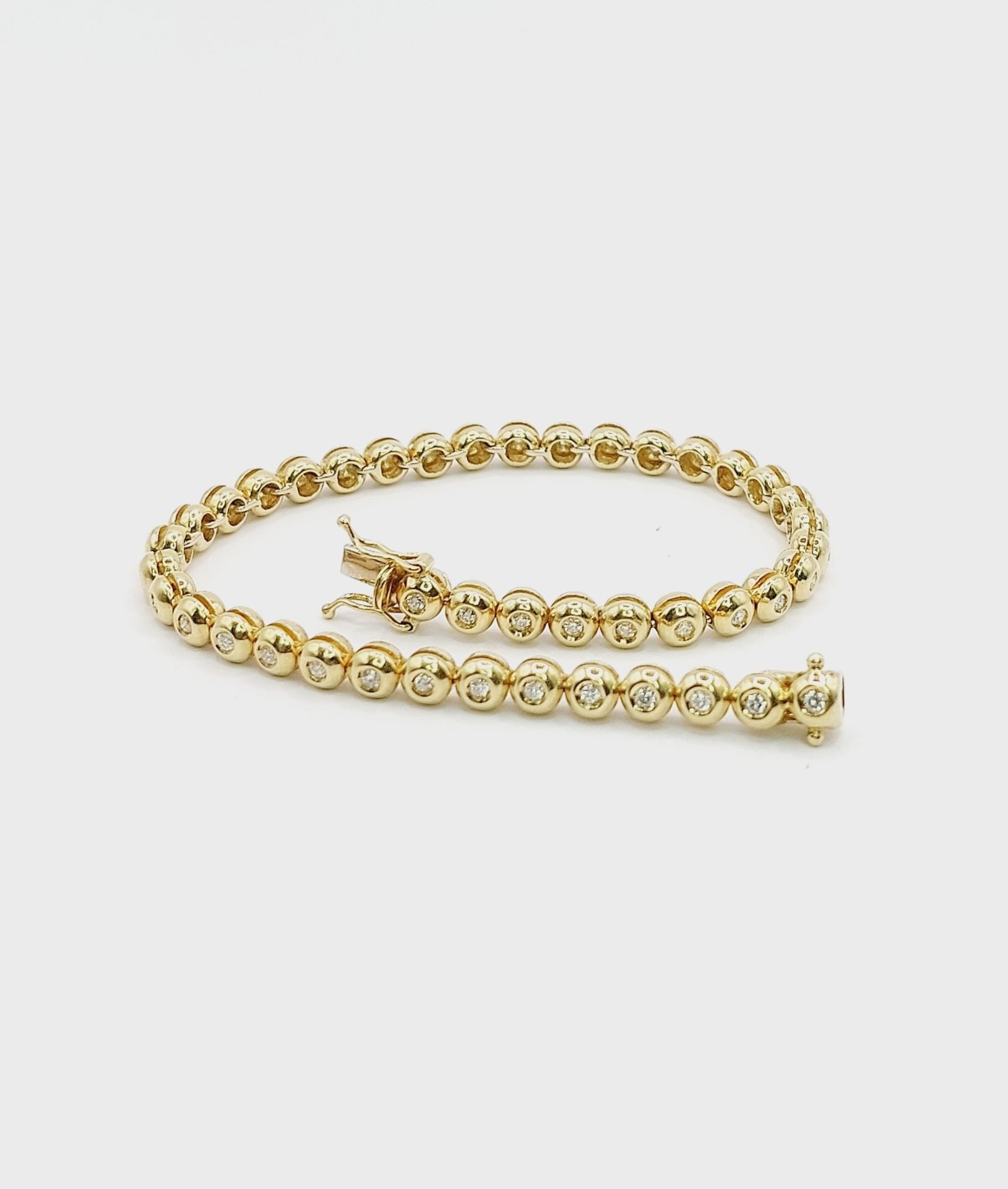 bracciale tennis a cipollina in oro bianco 18k e diamanti naturali 5,00ct