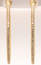 Orecchini a cerchio - 18 carati Oro giallo 2.00ct Diamante (Naturale)