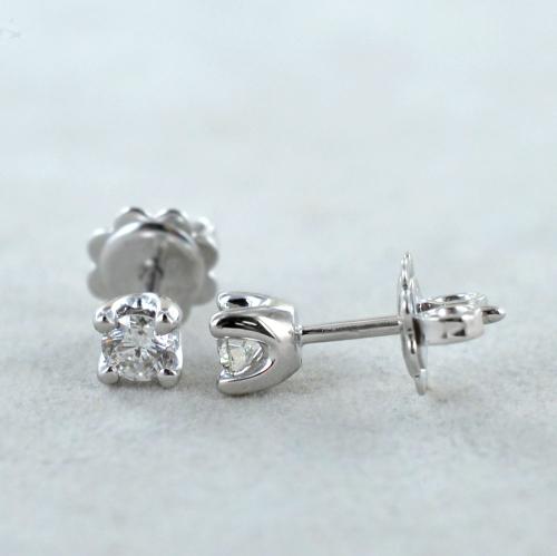 orecchini punto luce certificato HRD con 2 diamanti naturali 0,40 ct