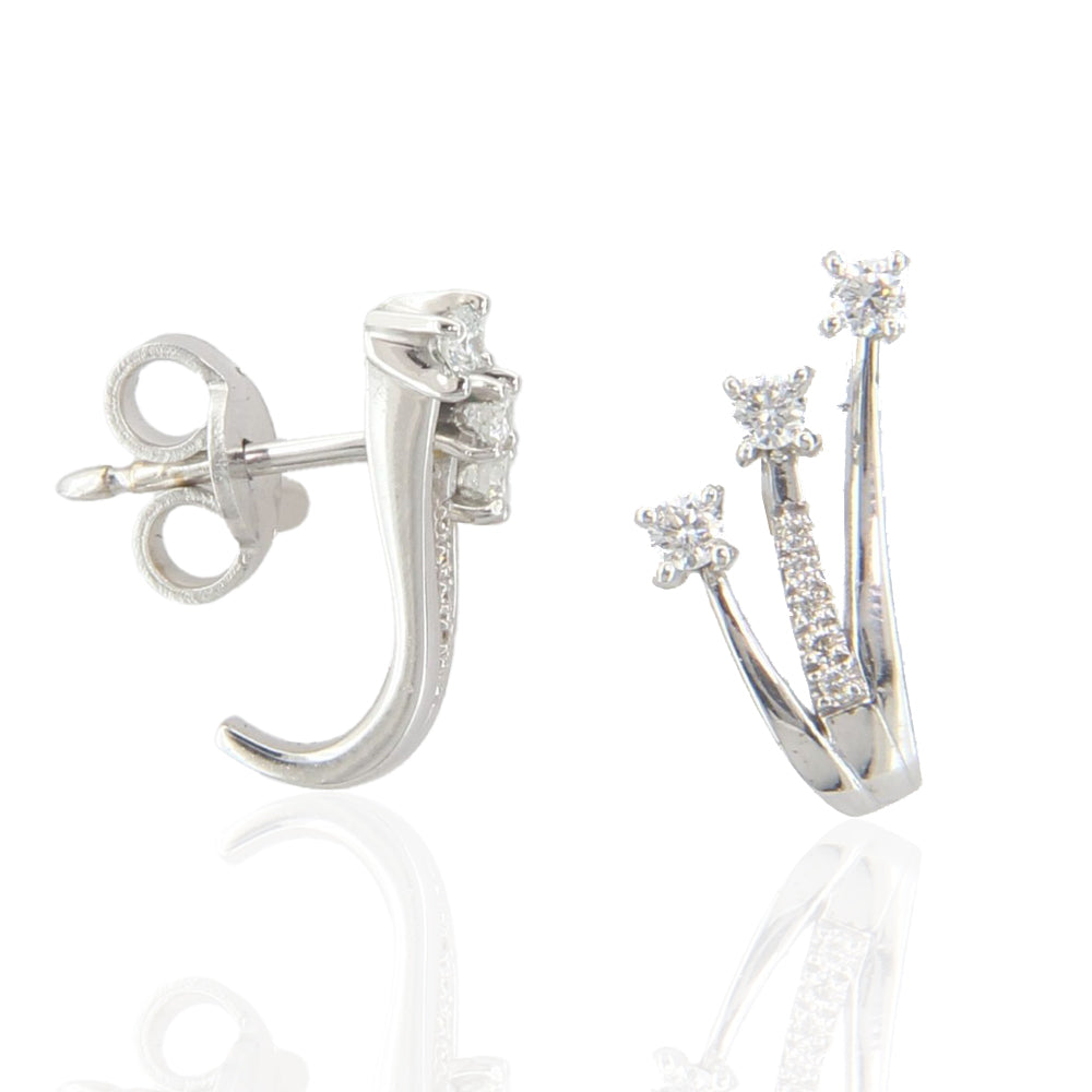 Orecchini Trilogy in Oro Bianco con 0.37ct Diamanti Naturali