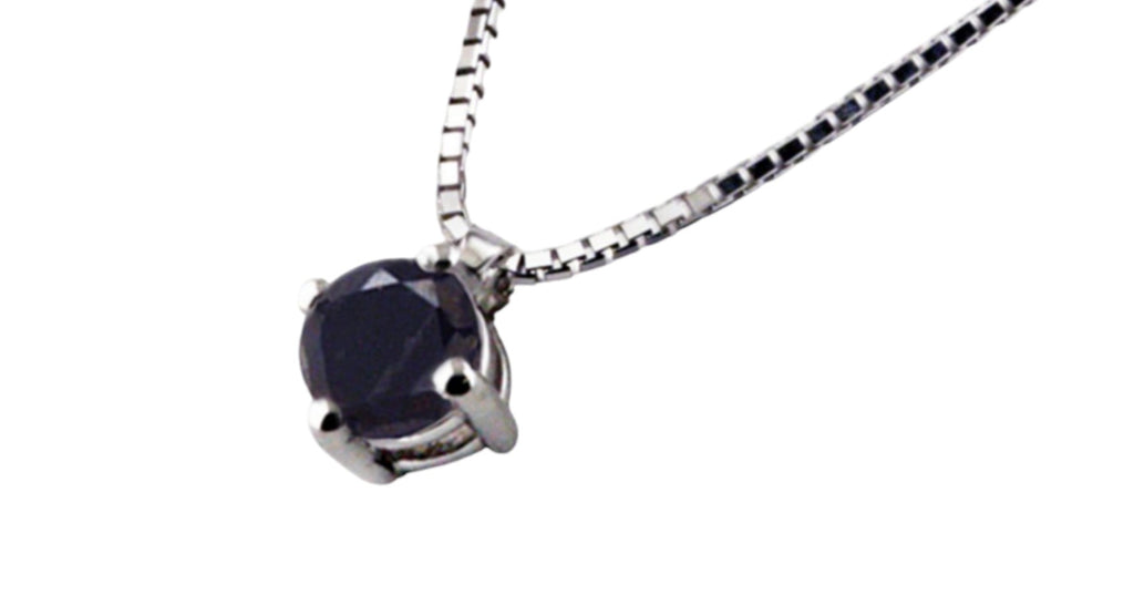 Collana con ciondolo -18 carati Oro bianco Diamante (Naturale) nero 0.45ct