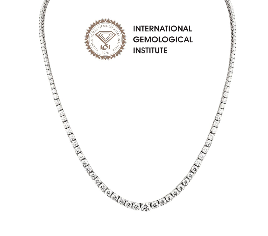 Collana tennis in oro e diamanti naturali 11ct certificato IGI