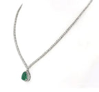 Collana tennis in oro e smeraldo e diamanti naturali 8.44 ct