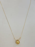 Collana in oro 18k e diamanti naturali 0.30ct  e perle australiana 10mm