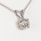 Collana con ciondolo - 18 carati Oro Bianco- 0.90ct. tw. Diamante
