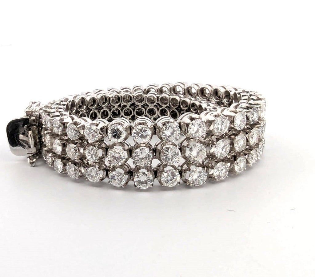 Bracciale Tennis - 18 carati Oro bianco, 14 ct Diamante (Naturale)