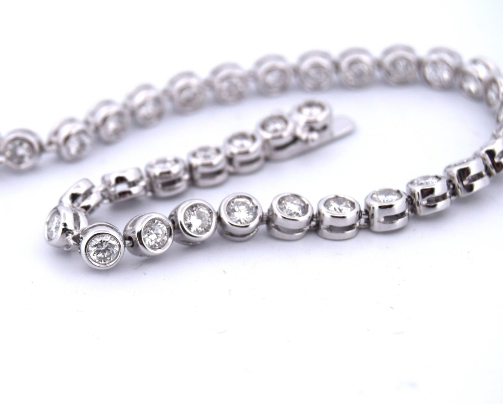 Bracciale - 18 carati Oro bianco - 5.25ct. tw. Diamante (Naturale
