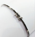 bracciale tennis in oro bianco 18k e diamanti naturali neri  2,70ct