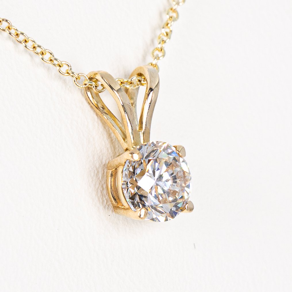 Collana con ciondolo - 18 carati Oro giallo - 0.80ct. tw. Diamante