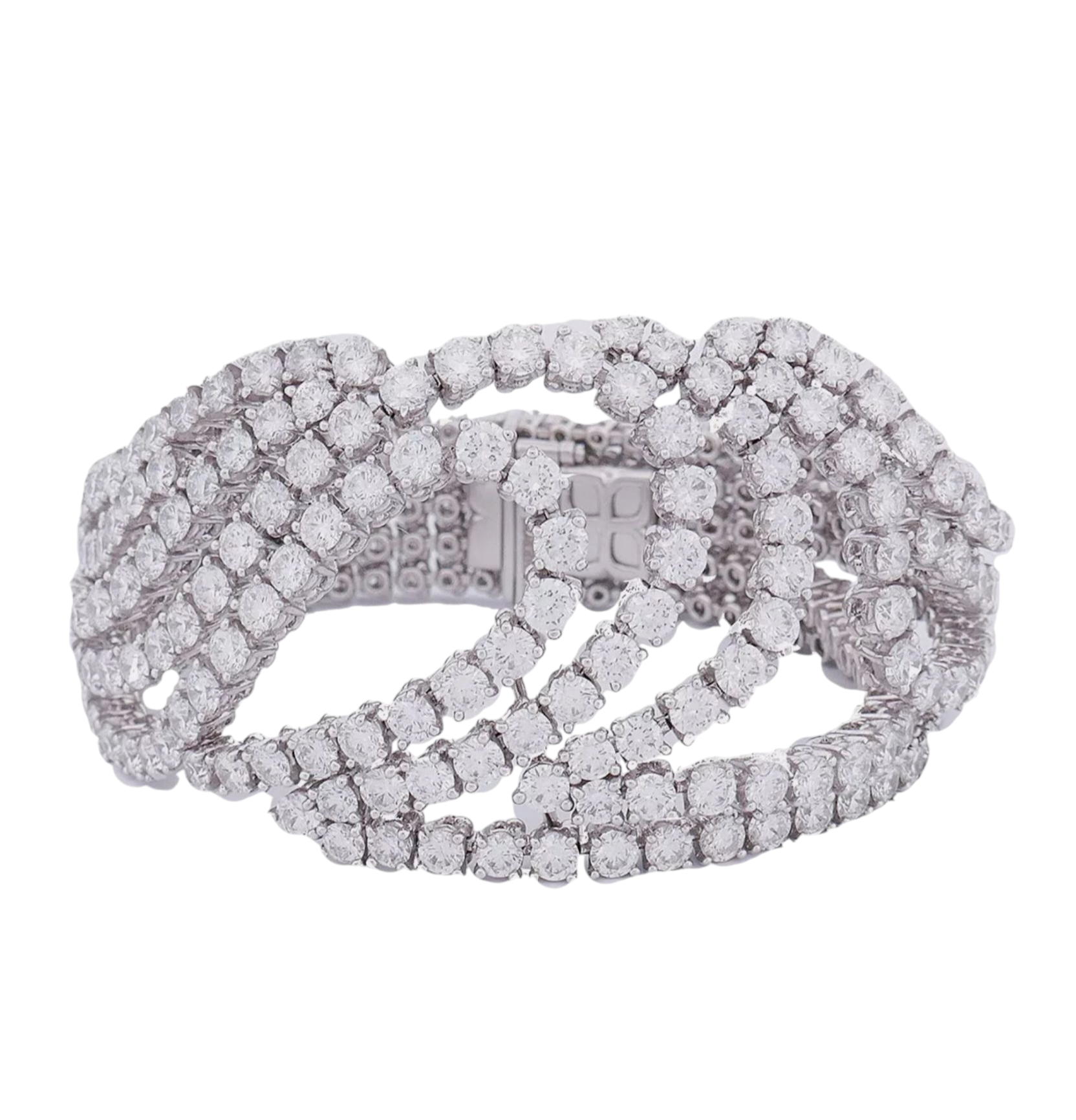 Bracciale tennis oro bianco 18k e diamanti naturali 41ct E F VVS/VS