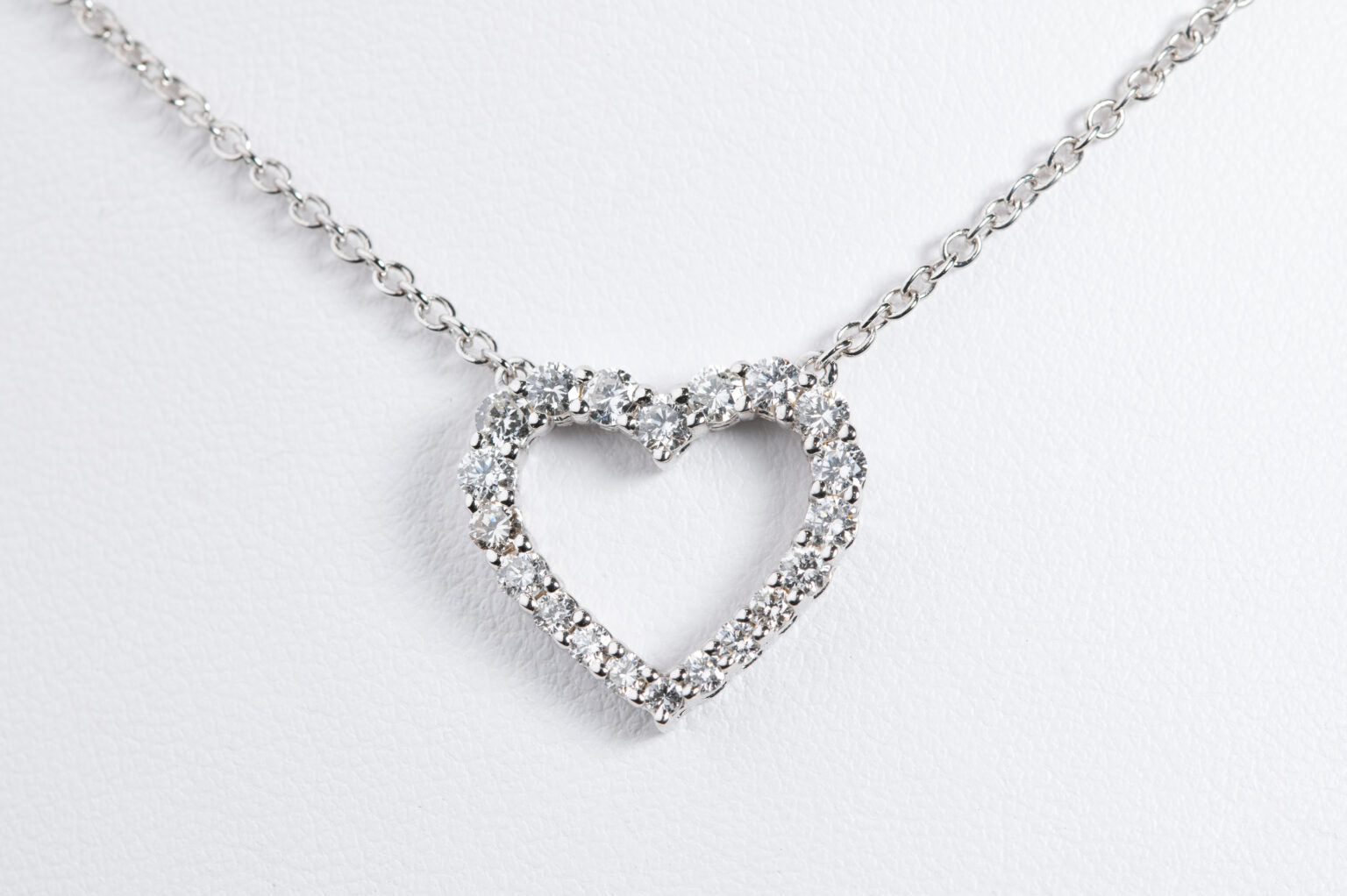 Collana Cuore - 18 carati Oro bianco - 1.00 ct. tw. Diamante Naturali