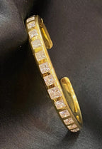 Bracciale elegante 10,10 ct  forma principessa diamanti  incassato oro