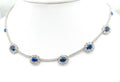 Collana tennis in oro bianco 18k e zaffiro e diamanti naturali 8ct