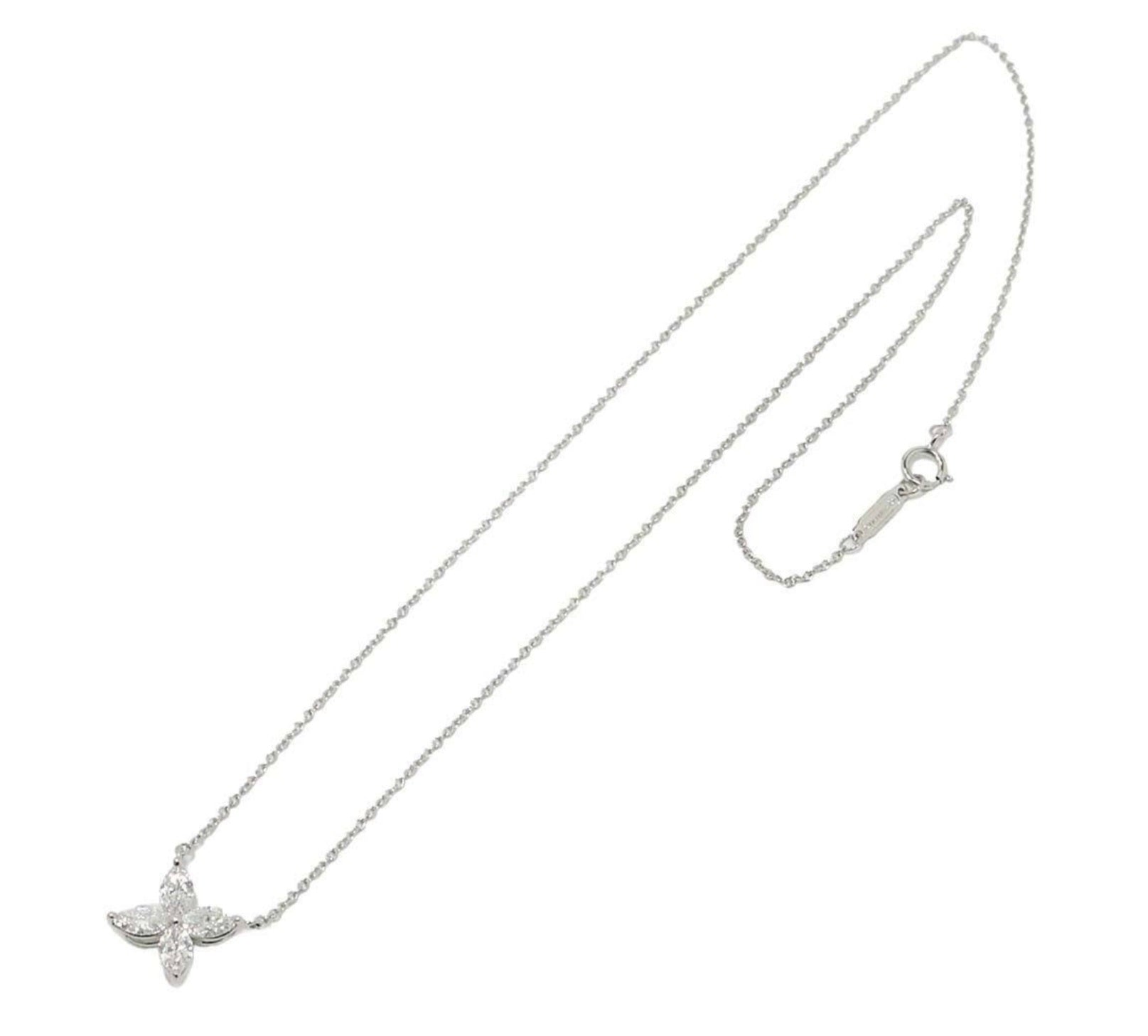 Collana in oro bianco 18k e diamanti naturali marquise 0.80ct
