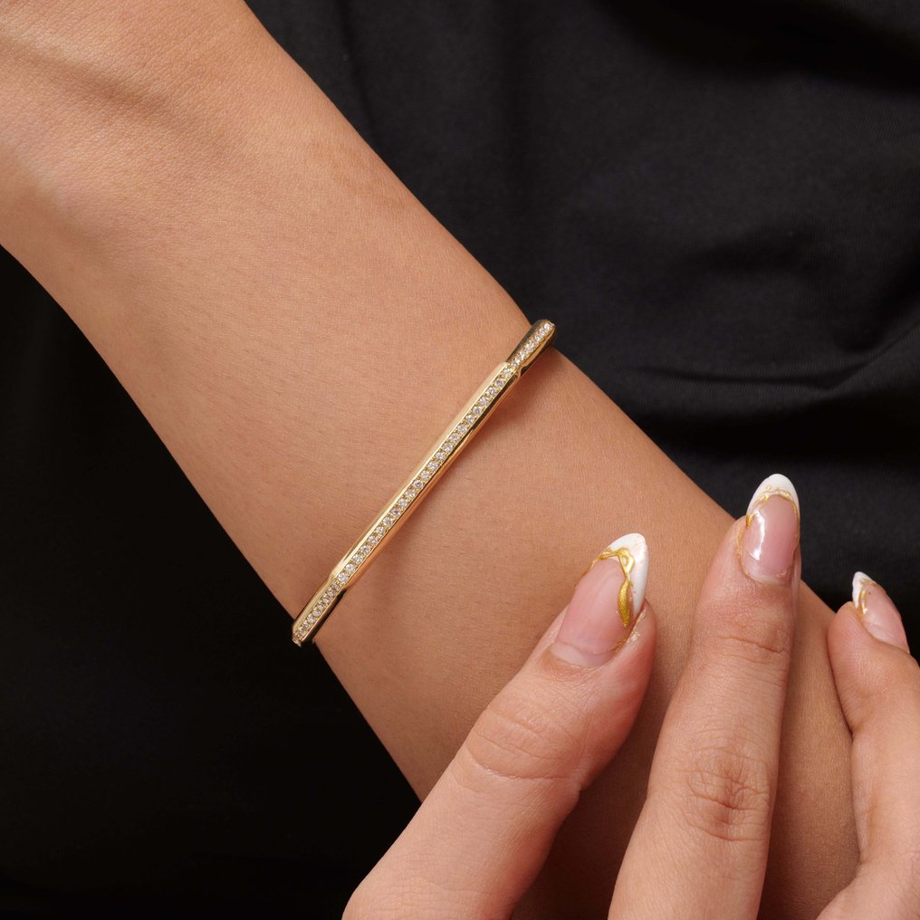 Bracciale - 18 carati Oro giallo - 1.24ct. tw. Diamante (Naturale) - Bracciale a bangles nuziali