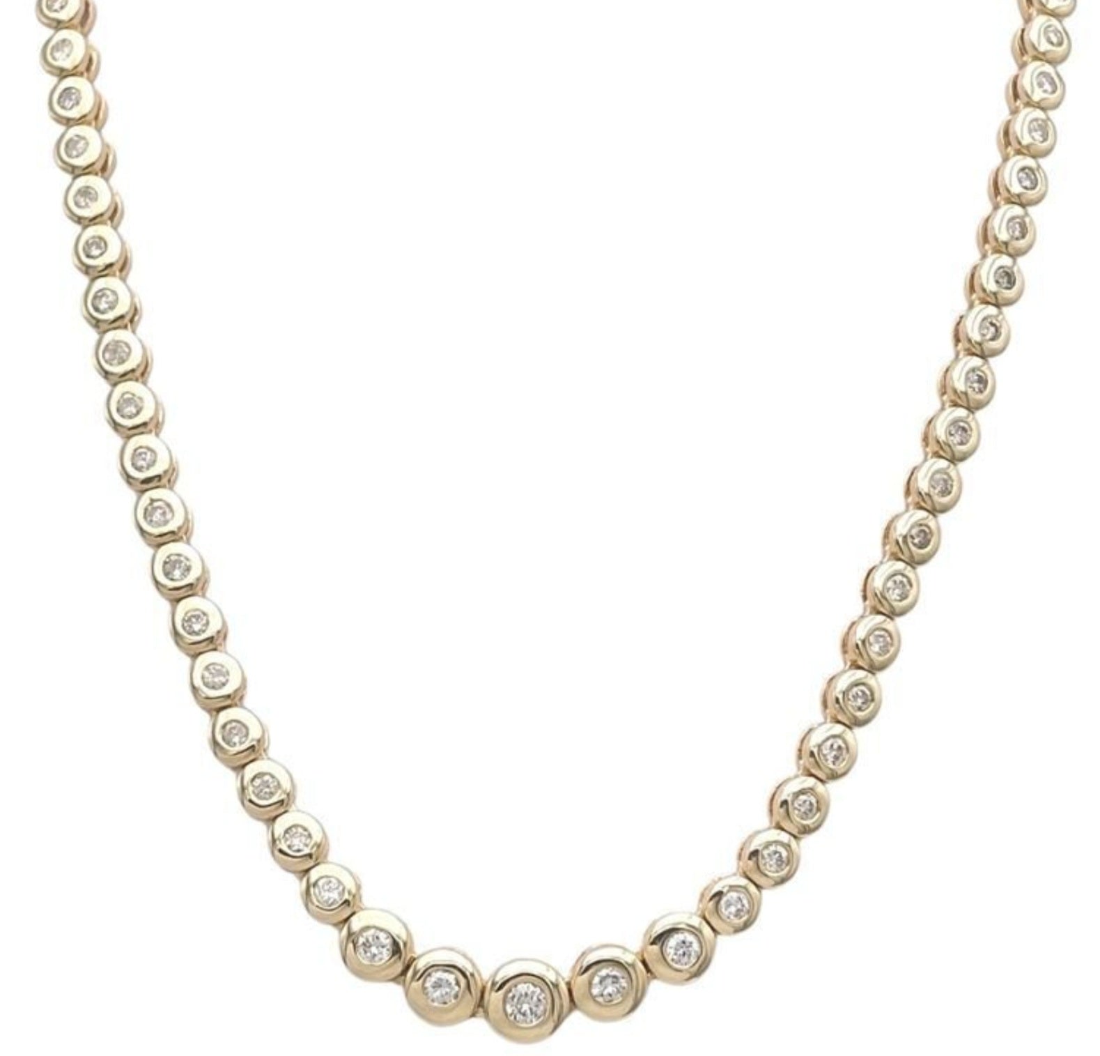 Collana collier  tennis a cipollina in oro e diamanti naturali 6.40ct