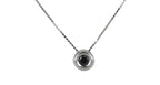 Collana con ciondolo -18 carati Oro bianco Diamante (Naturale) nero 0.12ct