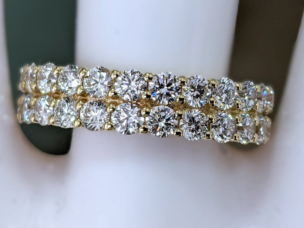 Anello veretta in oro giallo 18k e diamanti naturali 3.60ct