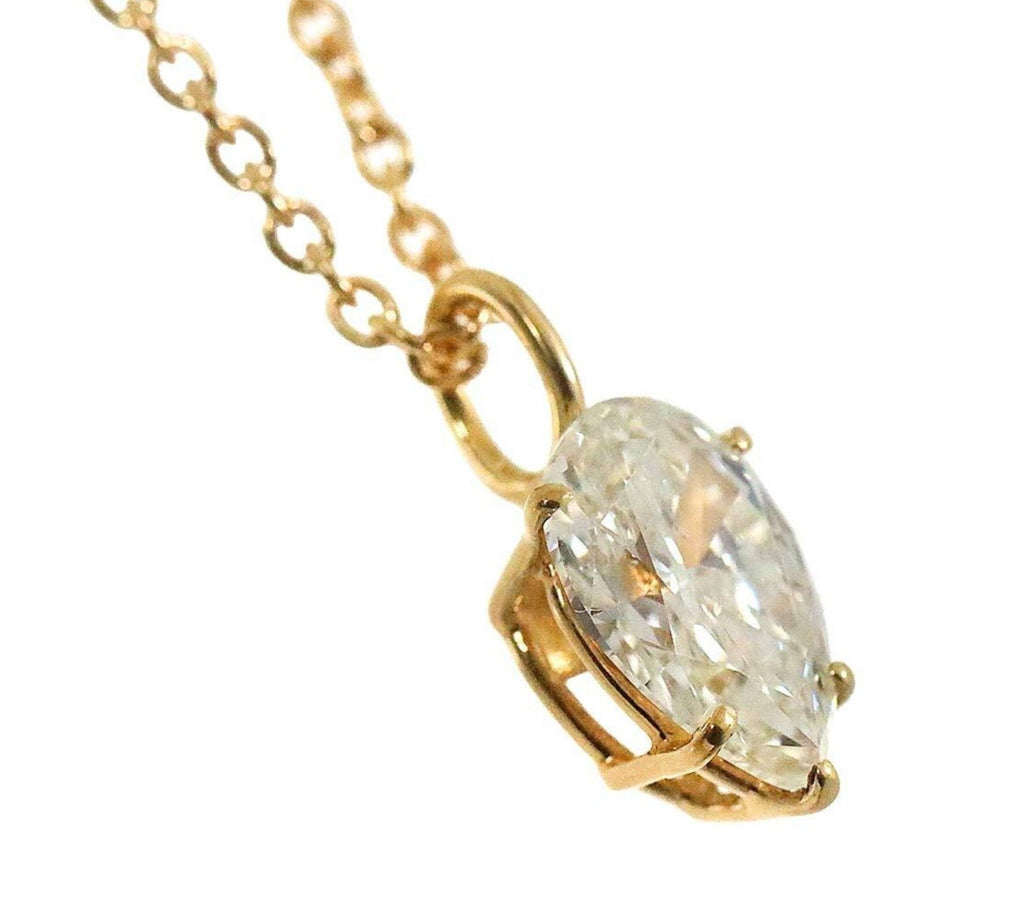 Collana  in oro 18k e diamante naturale pera certificato IGI 0.50ct D IF