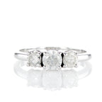 Anello Trilogy- 18 carati Oro bianco - 1.01ct. tw. Diamante (Naturale) - Diamante -D COLOR VVS1
