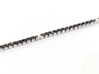 bracciale tennis in oro bianco 18k e diamanti naturali neri  2,70ct