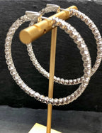 Orecchini a cerchio oro bianco 18k diamanti Naturali 10,50 ct