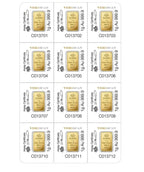 Lingotto d’oro multigrammo 24k 12x1 grammo