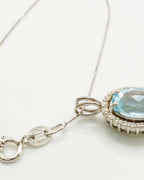 Collana - oro 18 carati Oro bianco Acquamarina - Diamante