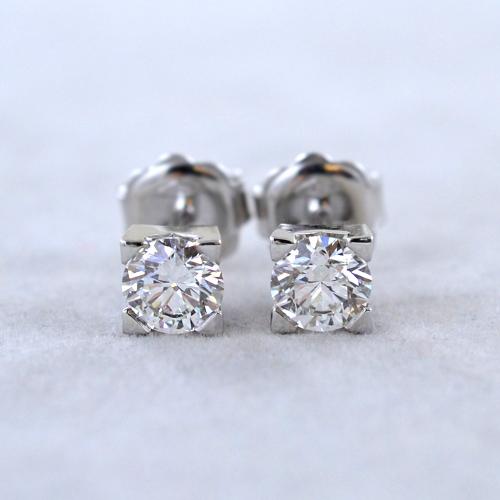 orecchini punto luce certificato HRD con 2 diamanti naturali 1,01 ct